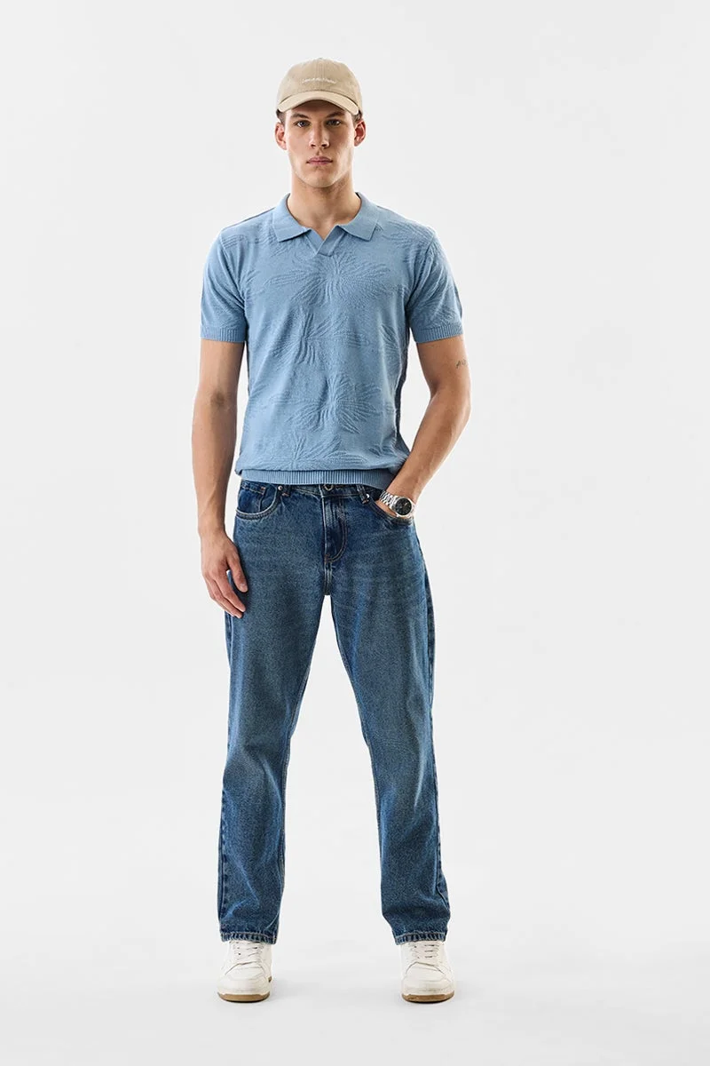 SNITCH Regular Fit Knitted Polo T-Shirt